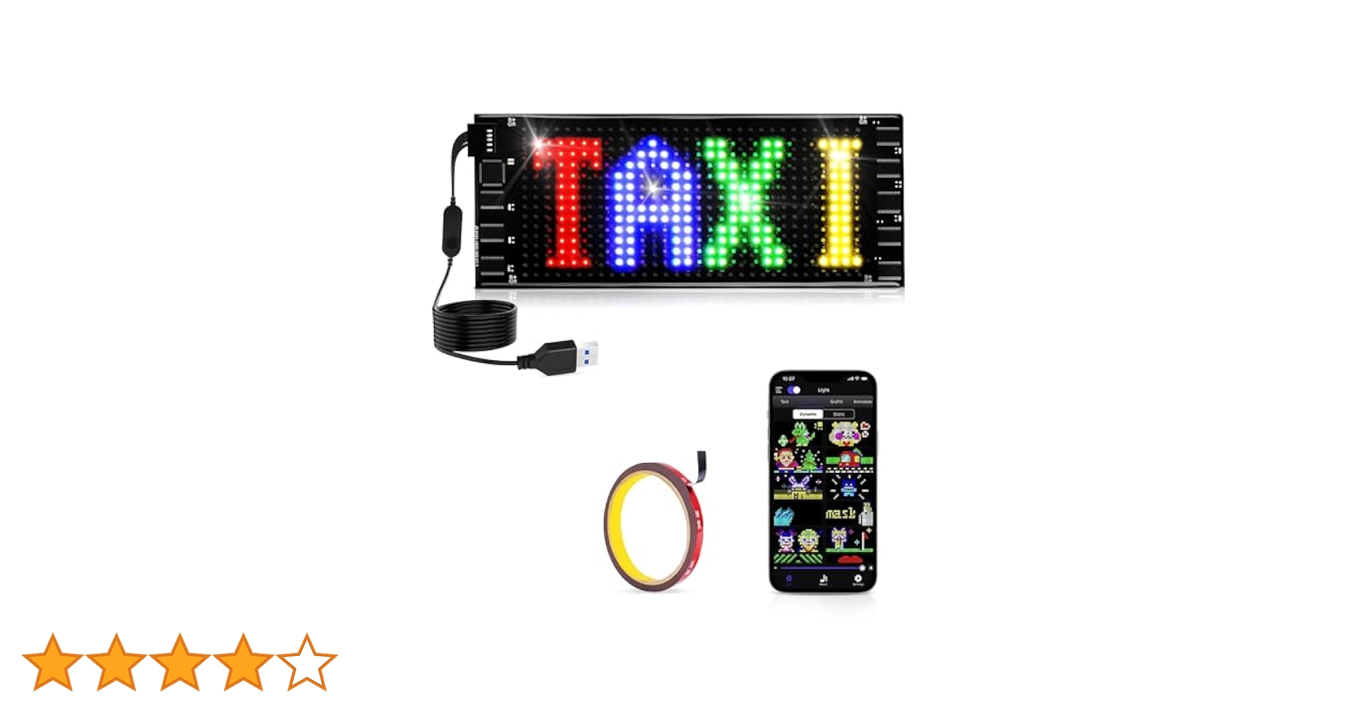 小型インテリア 電光掲示板, 柔軟なプログラム可能なスクロール装飾 LED Amazon | Kutuspon 小型 電光掲示板, 柔軟なプログラム可能な